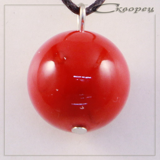 420018 - Подвеска шарик красный коралл