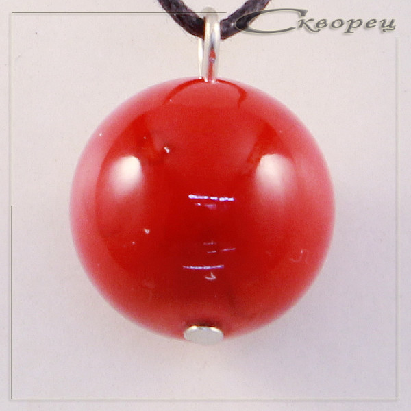 420018 - Подвеска шарик красный коралл
