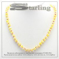 341500594 - Бусы муранское стекло жёлтый ШО8