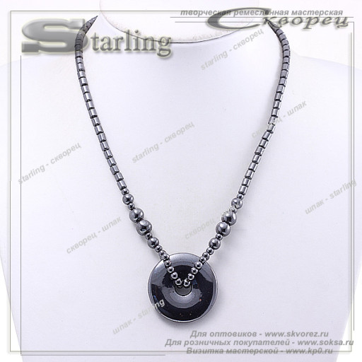 352020 - Колье гематит  Диск