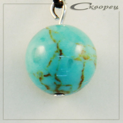420019 - Подвеска шарик зеленая бирюза