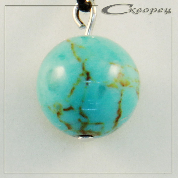 420019 - Подвеска шарик зеленая бирюза