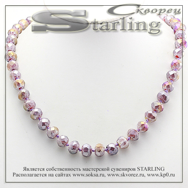 341503488 - Бусы муранское стекло орхидеевый ШО10