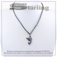 352017 - Колье гематит  Дельфинчик