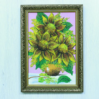 14158107 - Натюрморт подсолнухи А4, фон - розовый