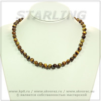 348134 - Бусы из тигрового глаза Ш8ЧУД45