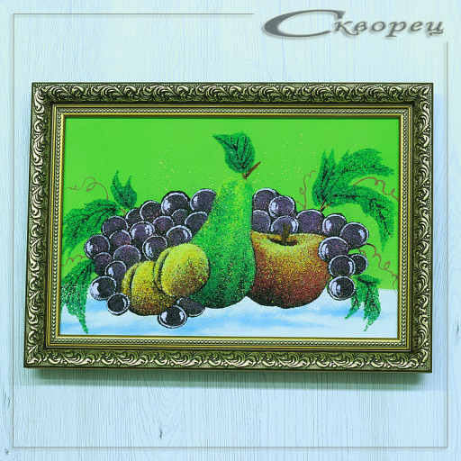 14158203 - Натюрморт фрукты А4, фон - зеленый