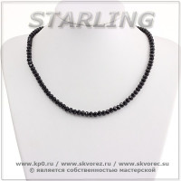 341940843 - Бусы циркон чёрный СО6