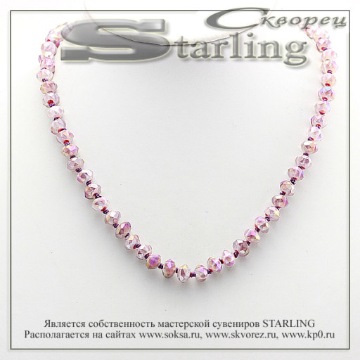 341503494 - Бусы муранское стекло орхидеевый ШО8