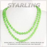 348371687 - Бусы кошачий глаз (хризоберил) бледно-зелёный Ш8