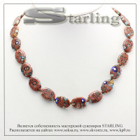 341503954 - Бусы муранское стекло коричневый ТОВ