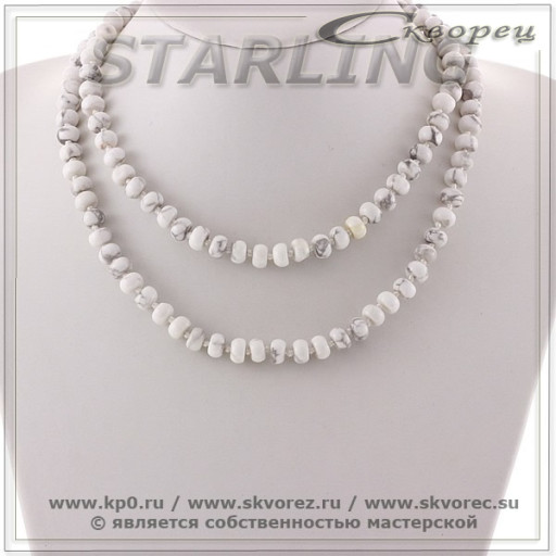 343564 - Бусы кахолонг К0508Д80ЧУ