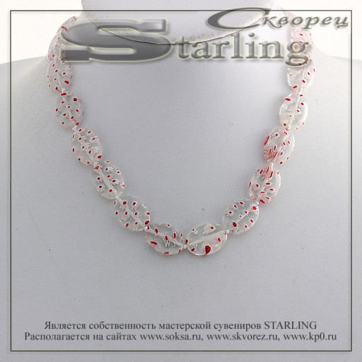 341500454 - Бусы муранское стекло розовый ТОВ