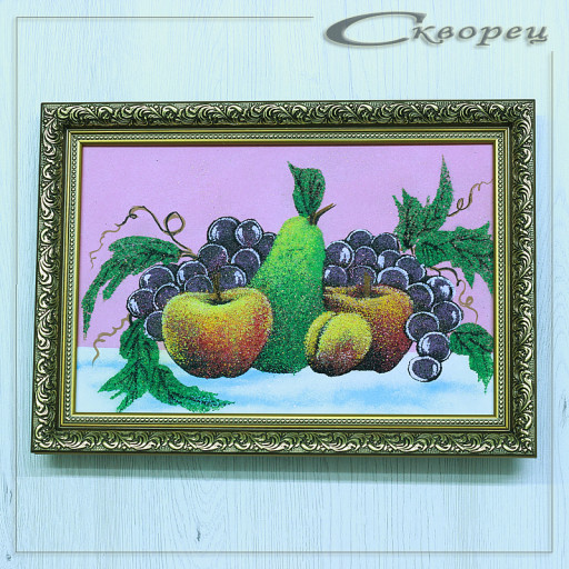 14158207 - Натюрморт фрукты А4, фон - розовый