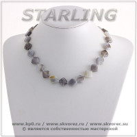 341021263 - Бусы агат облачный ТРО