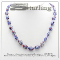 341501762 - Бусы муранское стекло светло-синий ТРЗО