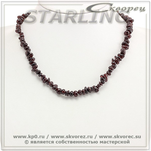 34121103 - Бусы гранат красный ГА5