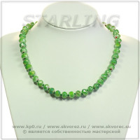 341500388 - Бусы муранское стекло зелёный ШО10