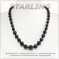 351020211-2 - Колье агат чёрный Мальвина