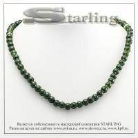 341502781 - Бусы муранское стекло авантюрин зелёный Ш10