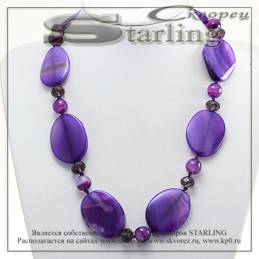 322232443 - Ожерелье агат фиолетовый Анжела