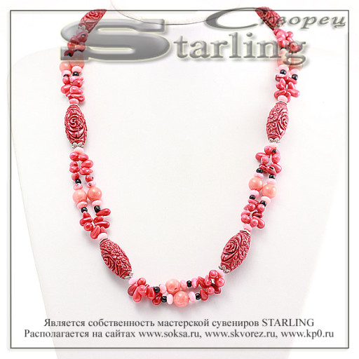 32236144 - Ожерелье коралл красный Вероника