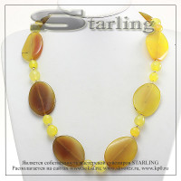 322232643 - Ожерелье агат желто-коричневый Анжела