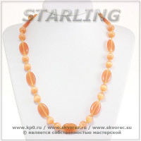 322370413 - Ожерелье кошачий глаз (хризоберил) розовый Алиса