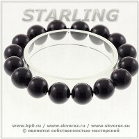 31020202 - Браслет агат чёрный Нимфея