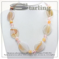 322233143 - Ожерелье агат светло-коричневый Анжела