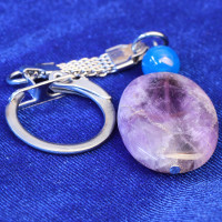 432025 - Брелок овальная таблетка аметист