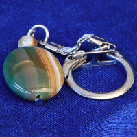 432026 - Брелок овальная таблетка агат тонированный