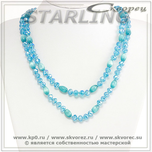 328372408 - Ожерелье кошачий глаз (хризоберил) небесный Берта