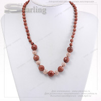 35201152 - Колье авантюрин коричневый Елена