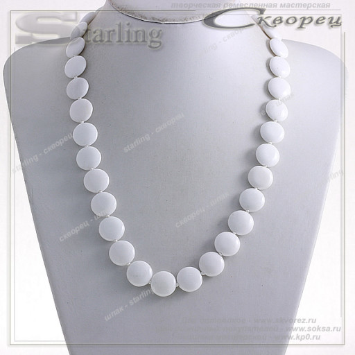 342020151 - Бусы агат белый ТКР