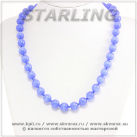 342372182 - Бусы кошачий глаз (хризоберил) лазурно-синий Ш12