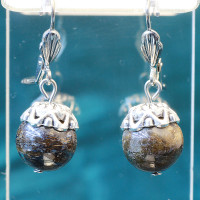 431001 - Серьги шарик из бронзонита