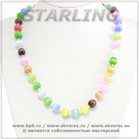 342370182 - Бусы кошачий глаз (хризоберил) многоцветие Ш12