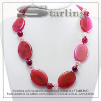 322233543 - Ожерелье агат темно-розовый Анжела