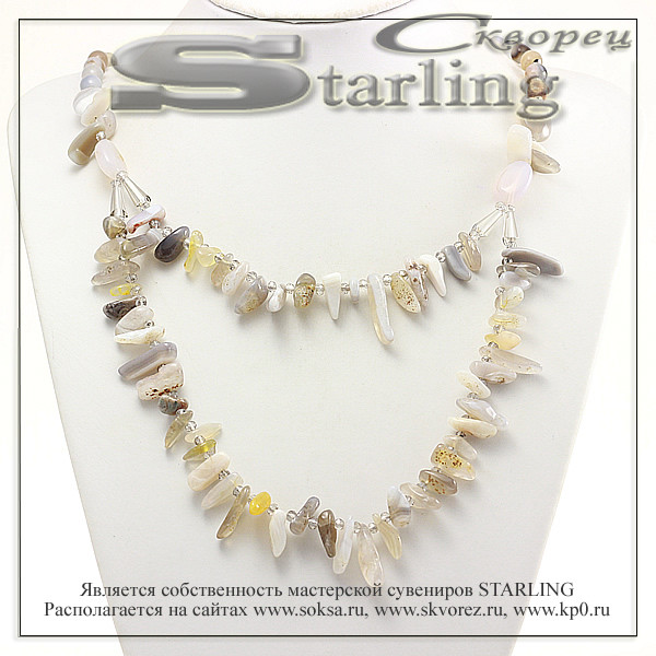 352021221 - Колье агат облачный Валерия