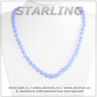 342373187 - Бусы кошачий глаз (хризоберил) королевский синий Ш8