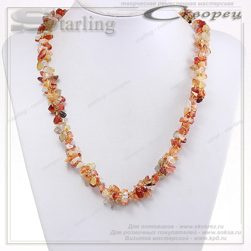3227568 - Ожерелье сердолик  Изабелла