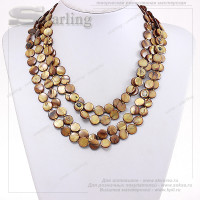 351581428 - Колье перламутр каштановый Василиса
