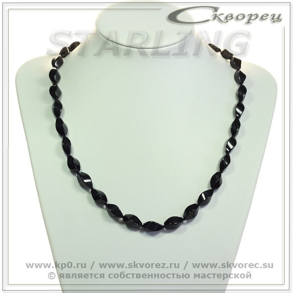 3420202111 - Бусы агат чёрный ВПР